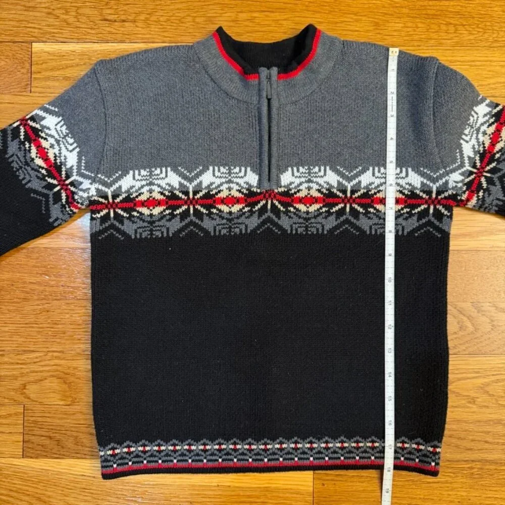 Hanna Andersson 1/4 Zip Fair Isle Nordic Sweater - Kids Size 5 (110) - Picture 3 of 6